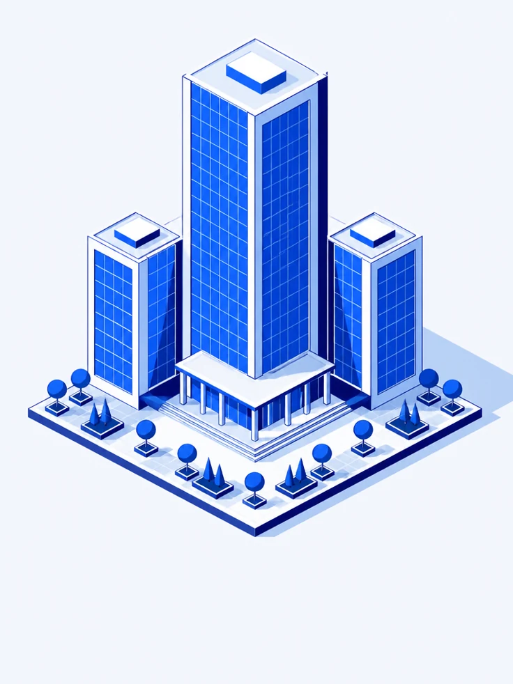 Ilustração de uma grande empresa: torres corporativas
